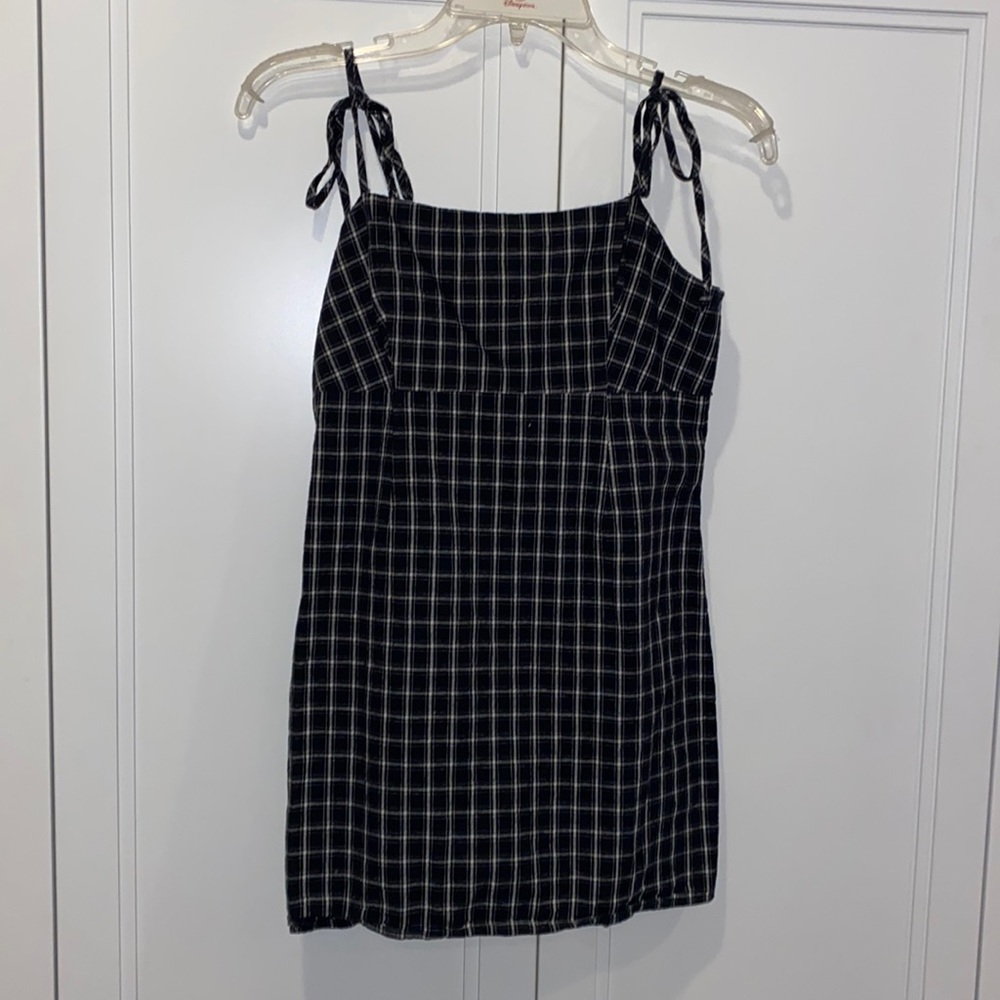 Black Plaid Mini Dress SIZE S, GENTLY WORN